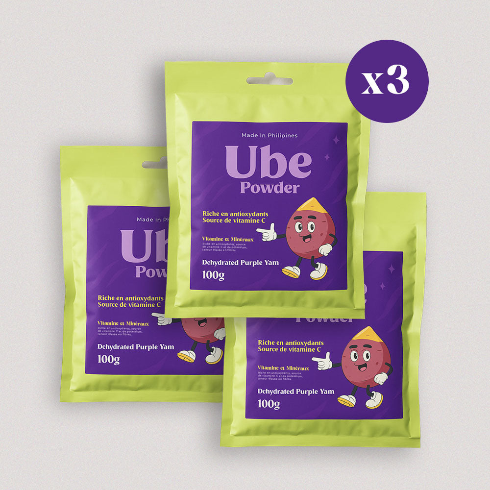 3er-Pack – Ube-Pulver 100g